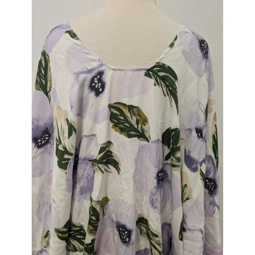Sseko Floral Flowy Lightweight Duster Cover Up O/S Hawaiian Resortwear Beach
